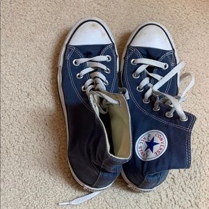 Navy high top converse